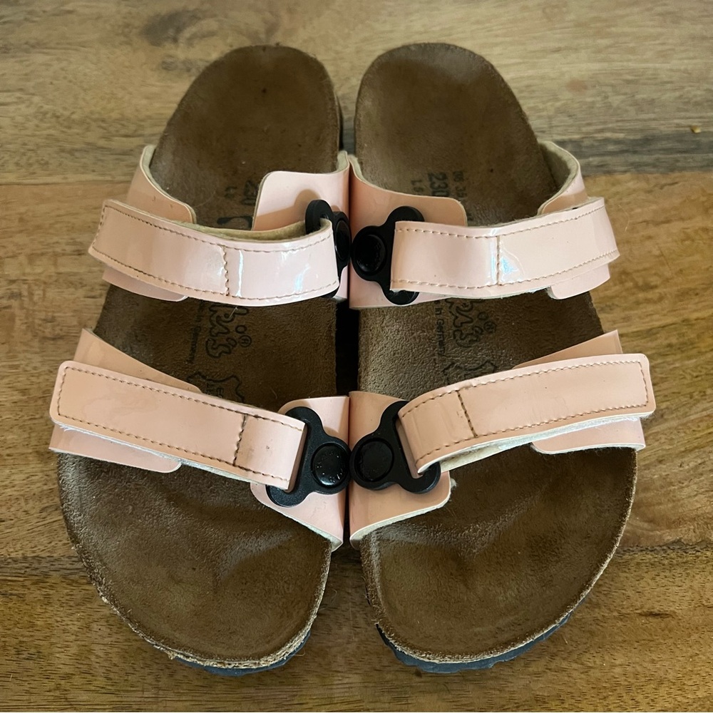 Birkenstock Women's Glossy Light Pink Two-Strap Sandals